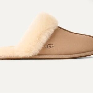 UGG Scuffette II Tan and Cream Sheepskin Slippers